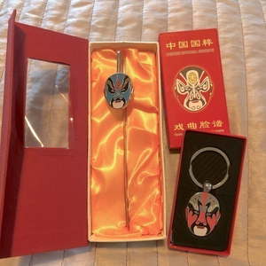 Chinese Opera‎ mask bookmark and keychain